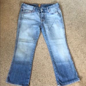 7 for All Mankind Capri “A” Pocket -Pink Stitching